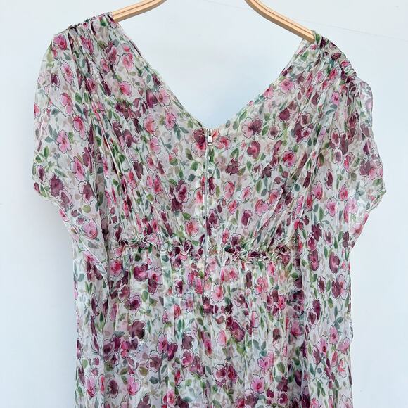 Dolce & Gabbana Authentic Silk Floral Sheer Mini Dress Pink Cottage 4 Fairy 40 - Picture 10 of 12